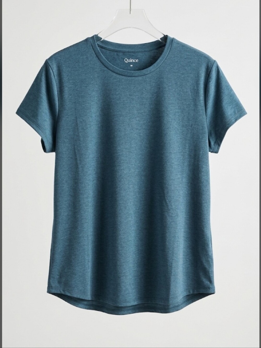 Quince Top Medium Flowknit Breeze Tee Navy Blue Heather Short Sleeve Athletic